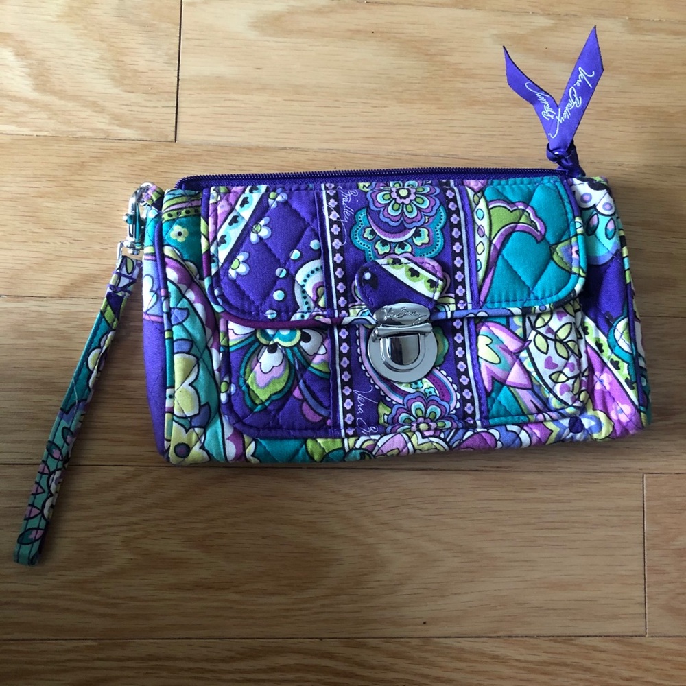 Vera Bradley wallet with front flap and zipper